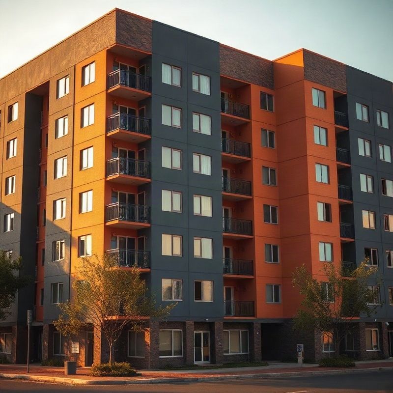 Modern apartment block in Kakamega town with clean facade